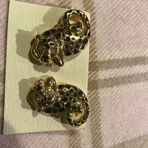 Lilly Pulitzer Gold and Black Panther Stud Earrings